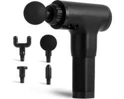Imtex Massage-gun - Massagepistool - 6 Vibratieniveaus - 4 Opzetstukken - Spierherstel - Relax Massage - Draadloos - Zwart