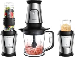 Ariqo 3-in-1 Keukenmachine - Foodprocessor - Keukenmixer - Blender - Smoothie Juicer - Draagbaar - 700W - RVS - Incl. Accessoires — thumbnail 1