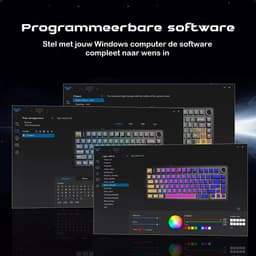 EPOMAKER x AULA F75 - Zwart/Grijs - Mechanisch Draadloos Toetsenbord - RGB - 75% - QWERTY - Gaming Keyboard - Leobog Reaper Switch — thumbnail 4