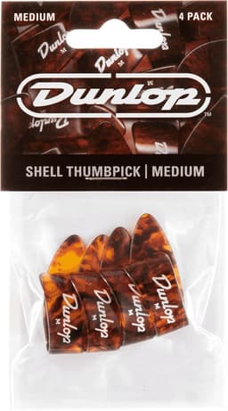 Jim Dunlop 9022P - Vingerpicks - Duim Medium - Schildpad - Player's Pack 4 Stuks — thumbnail 1