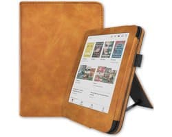 Lunso Geschikt voor Kobo Clara BW / Clara Colour hoes (6 inch) - Luxe Stand sleepcover - Bruin