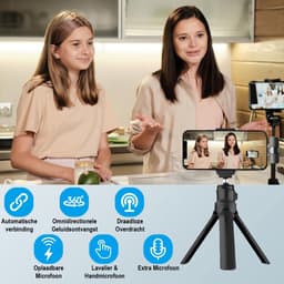 ThunderGold Draadloze Microfoon - 2 stuks - Microfoon Draadloos - Dasspeld Microfoon Draadloos - Microfoon Bluetooth - Lavalier Microfoon - USB-C & 8-pins ontvanger - Geschikt Voor Alle Telefoons — thumbnail 5