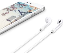 kwmobile riem geschikt voor Apple Airpods 1 / 2 / Pro / 3 hoofdtelefoon - hoofdtelefoonhouder band riem in wit — thumbnail 2