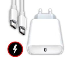 INFY 20W USB-C Snellader + 1m USB-C naar USB-C Kabel – Geschikt voor iPhone 15 & iPhone 16 en USB-C Toestellen – Wit