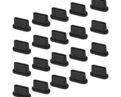 5 stuks -Stofdichte Plug voor USB-C poort -typc C poort - Rubber -Stofkapje beschermkapje voor USB C- Geschikt voor oplaadpoorten telefoon/laptop/desktop -zwart