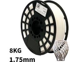 Wit PLA+ 8kg 3D Printer Filament 1.75 mm - Hoge Kwaliteit en Duurzaam - Compatibel met Creality, Bambu Lab, Esun en Andere 3D Printers - Voor 3D Printen van Prototypes, Modellen, Accessoires - voor Professioneel en Thuisgebruik