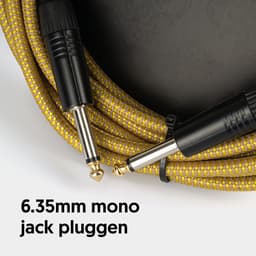 Áengus Gold Tweed Gitaarkabel Instrumentkabel - 6.35mm mono jack plug recht/recht - 6 meter — thumbnail 2