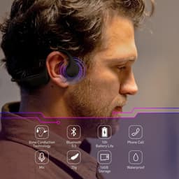 Lexium Bone Conduction Headphone - Sporthoofdtelefoon - Koptelefoon voor Sport - Open Ear Koptelefoon - Sport Koptelefoon — thumbnail 2