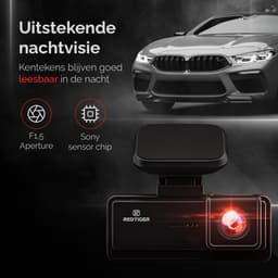 RedTiger F8 Pro Dashcam voor auto - Ultra 4K - Voor Camera - WiFi en GPS - 3,18 Inch met App - Dashcams - 2024 model - Sony Sensor - Nachtzicht - Parkeerbewaking - G Sensor - Loop opname - — thumbnail 2