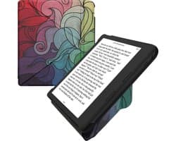 kwmobile e-reader hoesje geschikt voor Kobo Libra Colour hoes - Ereader flip case met standaard - E reader cover van kunstleer - In roze / blauw / groen