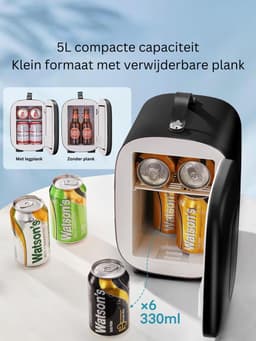 White-Label® Mini Koelkast - Minibar - Skincare Fridge - Zwart — thumbnail 3