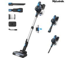 Mylucinda® Steelstofzuiger Draadloos 6-in-1 - Oplaadbaar Lichtgewicht Stofzuiger - Voor Huishoudelijke Reiniging - Zwart/Blauw