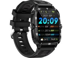 WizBay Premium Select® Outdoor Smartwatch - 1,96 Inch HD Scherm - Bluetooth Bellen - 3ATM Waterdicht - Hartslag Zuurstof Slaap - 100+ Sportstanden - 430mAh Zwart