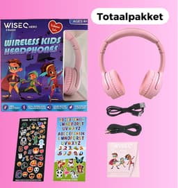 WiseQ HERO Kinderkoptelefoon – Roze Draadloze Koptelefoon Kind Meisje – vanaf 3 jaar met geluidsdemping – 38u Bluetooth – Roze — thumbnail 9