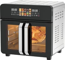 Airfryer Oven XXL 23L – 2400W Heteluchtfriteuse met Dubbele Deur, 10 Programma’s, 50-200°C – Zwart – Royal Swiss® — thumbnail 2