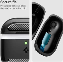 Spigen Rugged Armor geschikt voor AirPods 4 hoesje - Matte Zwart — thumbnail 4
