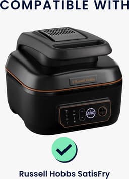 kwmobile heteluchtfriteuse beschermhoes geschikt voor Russell Hobbs SatisFry - Kunststof hoes voor friteuse - Brushed Hart design — thumbnail 3