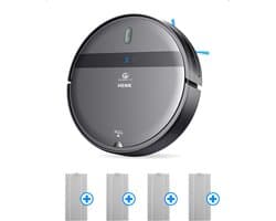 CleanWise Henk Robotstofzuiger + 4 filters – Nederlands Product – Voor Huisdieren – Met Dweilfunctie & Laadstation – Dweilrobot – 4500 Pa – HEPA 14 – Ultra dun 7,4 cm – App & Spraakbediening – Voor Huisdierharen, Harde Vloeren & Tapijt
