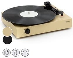 Auna Platenspeler met luidspreker - Doe-het-zelf platenspeler set - Retro - Moderne home audio platenspeler - Vinyl platenspeler - Licht taupe