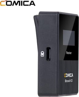 Comica BoomX-D D2 draadloze microfoon-set met 2 zenders en ontvanger — Geschikt voor o.a. Canon, Nikon, Fujifilm, Sony, Panasonic camera en smartphone — Plug & Play interview microfoon — Draadloos bereik tot 50 meter — Complete set — Zwart — thumbnail 4