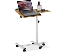Laptoptafel verstelbaar - laptop bureau op wielen - verrijdbaar - computertafel