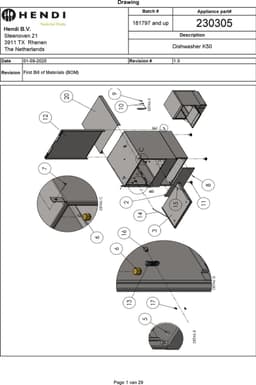 HENDI Vaatwasser – elektronische bediening – dubbelwandige deur – 645x576x837 mm – 400V/6600W — thumbnail 2