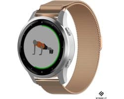 Smartwatch bandje 18mm - Milanees bandje geschikt voor Garmin Vivoactive 4s / Garmin Venu 2s / Garmin Vivomove 3s - rosé goud