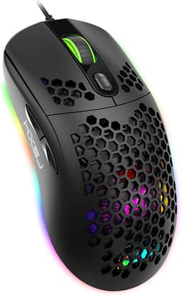 HXSJ X600 Optisch Gaming Muis - 8000DPI - Ultra licht - RGB Verlichting - Computermuizen - Compact Voor Onderweg - Zwart — thumbnail 1