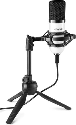USB microfoon voor pc - Vonyx CM300W - USB studio microfoon incl. tafelstandaard - Wit — thumbnail 2