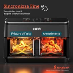 Heteluchtfriteuse met Dubbele Kamer - 8.5L - 6-in-1 Functies - Zichtvenster — thumbnail 5