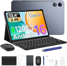 POCKAM P13 Tablets - 48 GB RAM 128 GB ROM - 13,4 inch 2,4K 120 Hz - Android 16 - Gemini AI - 12000 mAh/18 W - Face ID - Widevine L1 - 13 MP + 8 MP camera - Dubbele luidsprekers - Tablet met toetsenbord en pennenhouder - Grijs — thumbnail 1