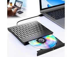 Externe cd-drive, -speler en -brander +/- RW - Plug and play - USB 3.0 en Type-C speler voor laptops, compatibel met Windows 11/10/8/7/XP en macOS.
