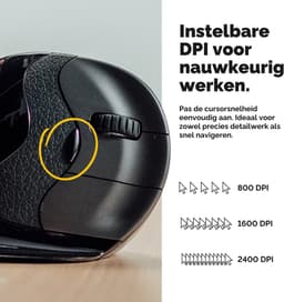 Evoluent Verticale Muis D – Draadloos – Medium – Uitvinder van de Verticale Muis – Ergonomisch Gevormd voor Comfort – Vermindert Polsbelasting – 4 DPI Standen – 6 Instelbare Knoppen (Windows) — thumbnail 5