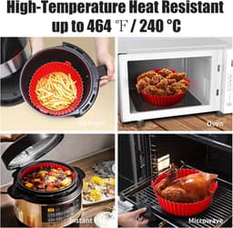Siliconen airfryer bakr - Siliconen airfryer schaal - Airfryer siliconen bakvorm -Herbruikbare siliconen airfryer bak - Siliconen bakmat voor airfryer - Siliconen bakvorm voor airfryer - bakmandje - 17.5 cm diameter - herbruikbare ovenbakvorm — thumbnail 2