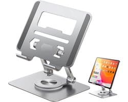 Aluminum Alloy Stand Swivel Holder for Tablet Stand, 360° Rotating Laptop Stand, Laptop Stand, Height Adjustable, Foldable Heat vent Laptop Holder for Laptops up to 17 Inches