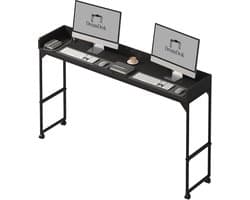 DreamDesk Verrijdbaar Bureau op Wielen Laptop & Werkbureau – Standing Desk - Bureaublad - Sta Bureau - Overbed tafel - Bed tafel - Past Over Bed - Bedtafeltje - Verstelbare tafel - 180 cm – Midnight Black
