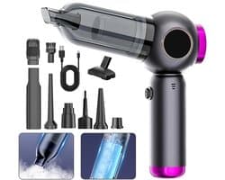 Auto Stofzuiger - Auto Stofzuiger Draadloos - Kruimelzuiger - Auto Stofzuiger nat en Droog - Kleine Stofzuiger - Draadloze Stofzuiger - Air Duster - Zwart