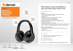 Denver Bluetooth Koptelefoon - Active Noise Canceling - Draadloos - Handsfree Bellen - BTN211 - Model 2026 — thumbnail 9