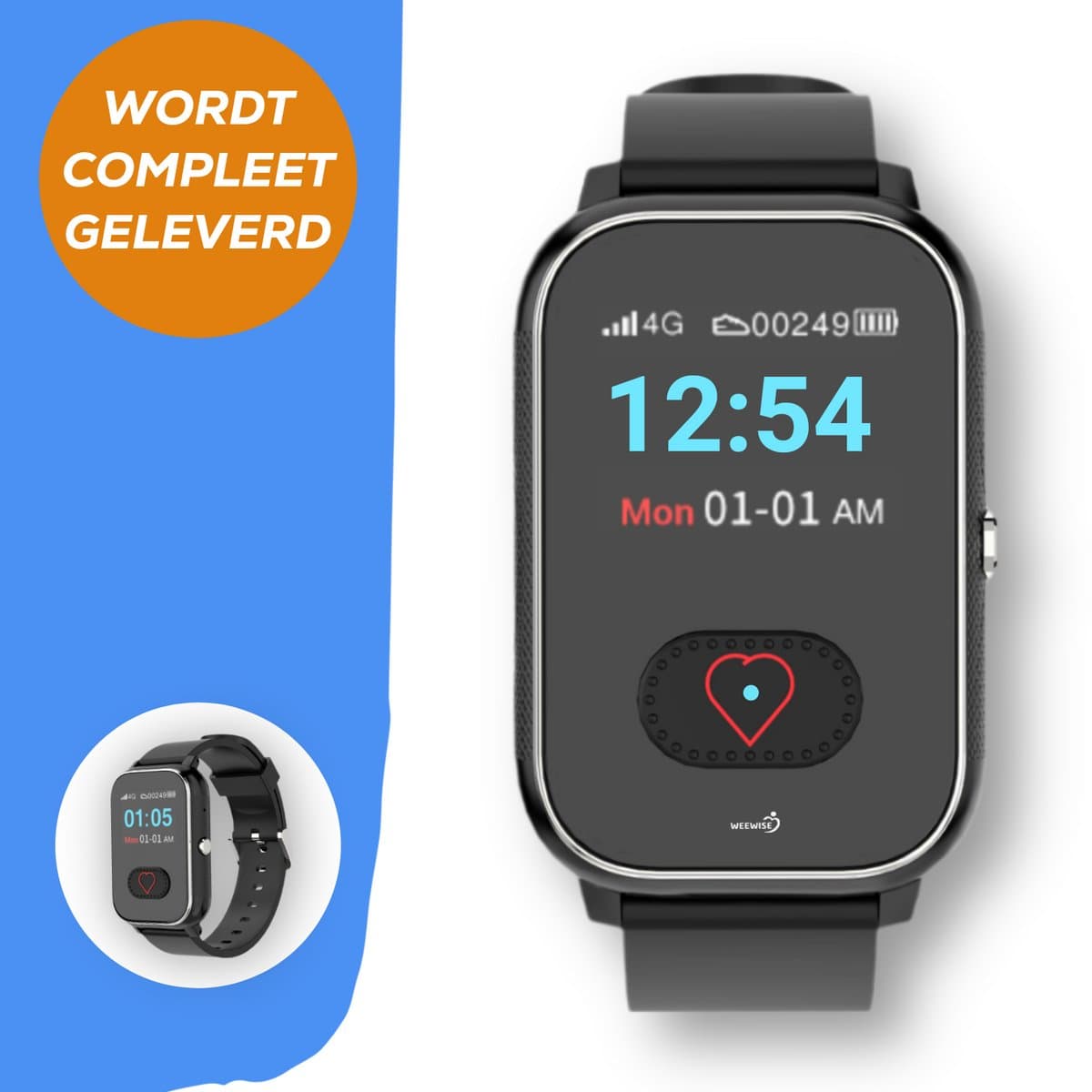 Weewise WS79 - GPS Horloge voor Ouderen - GPS Horloge Senior - GPS Horloge Alzheimer - Persoonlijke alarmen - alarm horloge ouderen - Valdetectie — afbeelding 1