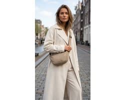 Lundholm heuptasje dames taupe banana bag - crossbody tasje festival - cadeau voor vriendin - Fanny pack taupe | Scandinavisch Design - Stavanger serie