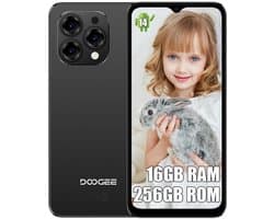 DOOGEE N55 Pro Smartphone - 16 GB RAM + 256 GB ROM - 6,56 inch 90Hz - 4G Dual SIM - 5150mAh - GPS - Widevine L1 - Zwart