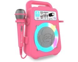 Draagbare Party Speaker - Karaoke Machine - Feestelijke Muziek - Ingebouwde Disco Verlichting - 15 x 25 x 35 cm