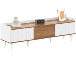 Deniva – TV Meubel – TV Kast – TV Dressoir – TV Standaard – Onderkast voor Televisie - Met Lade - Max 60 Kg - 160x39x49,5 CM - Wit