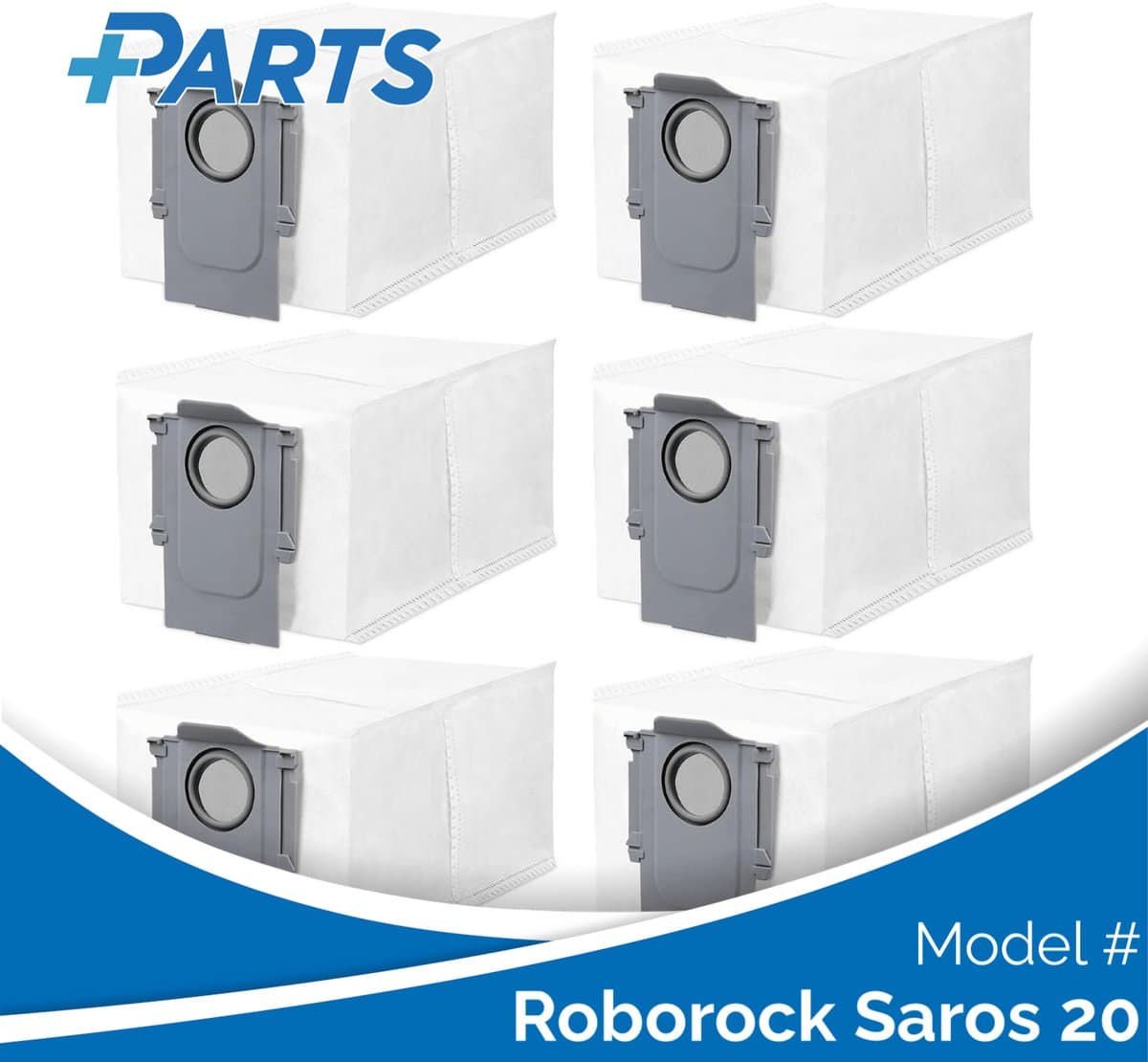 Roborock Saros 20 Stofzakken (6 Stuks, Plus.Parts® alternatief voor 8.02.0239) — afbeelding 1