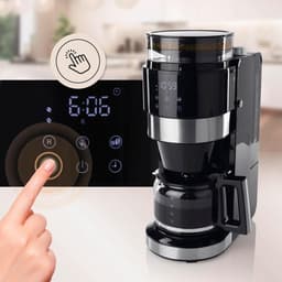 SNJY® Koffiemachine met Bonen - Volautomatische Koffiemachine - Espressomachine - Koffiezetapparaat Bonen - 900 W - Zwart/Zilver — thumbnail 5