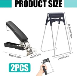 keukentangen - RVS-grippers voor hete platen- Anti-verbranding - Multifunctionele tang voor magnetron - Airfryer Tang - 2 Stuks — thumbnail 5