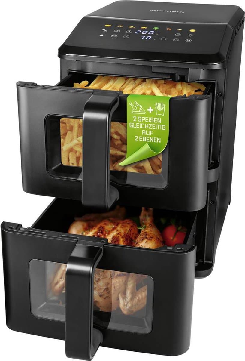 GourmetMaxx 19129 Airfryer 10 l Anti-aanbaklaag, BPA-vrij, CoolTouch-behuizing, Digitale timer, Grillfunctie, Hetelucht — afbeelding 1