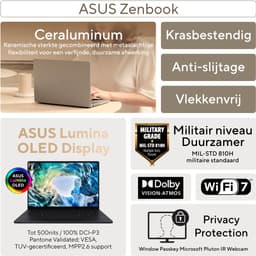 ASUS Zenbook A16 UX3607OA‑SQ013W – Copilot+ Laptop - 16 inch - 3K - Snapdragon X2E‑94 - 48GB/1TB - Wi‑Fi 7 — thumbnail 3