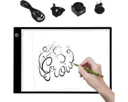 Ultra Dunne LED Teken- en Tekenbord A4 met Instelbaar Daglichteffect - Zwart