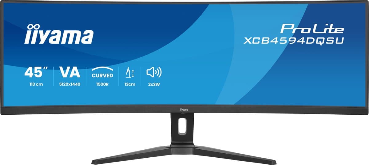 iiyama ProLite XCB4594DQSU-B1 computer monitor 113 cm (44.5") 5120 x 1440 Pixels Dual QHD LED Zwart — afbeelding 1